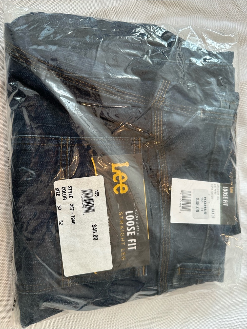 Lee Loose Fit Straight Leg Dark Indigo Jeans